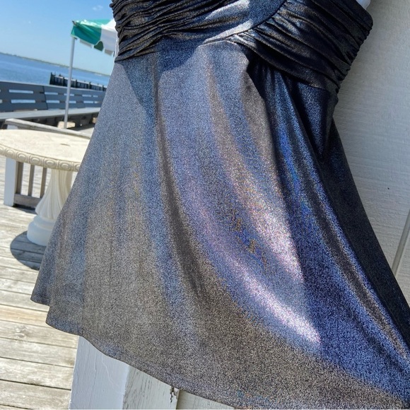 NWT BCBGeneration top is a one-strap bandeau number in metallic pewter. Sexy! - Picture 2 of 7